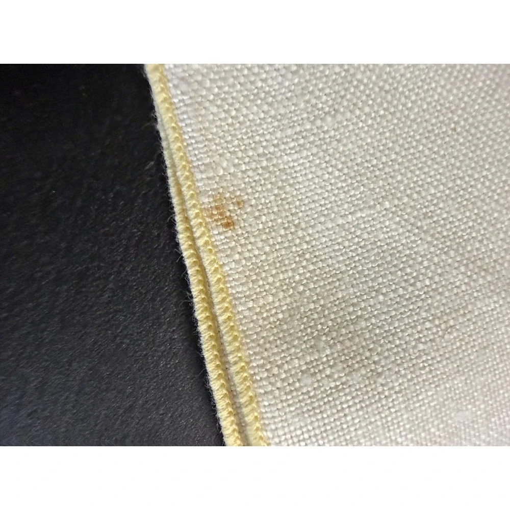 Vintage Mixed Linen Napkin Set White Red Border Yellow Floral Blue‎ Trim 6pc